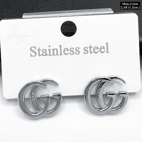 Сережки мед.сталь 10630 ( 1.3 см.)